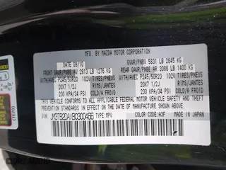 2011 Mazda CX-9 Grand Touring with VIN JM3TB2DAXB0300466, listed as a IAAI auction lot 41921411 with 196,257 mi miles. Bid and sale history available at carsss.com. Image 9.