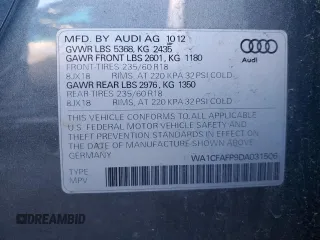 2013 Audi Q5 Premium with VIN WA1CFAFP9DA031506, listed as a Copart auction lot 42176665 with 98,951 mi miles and Salvage Title. Bid and sale history available at carsss.com. Image 13.