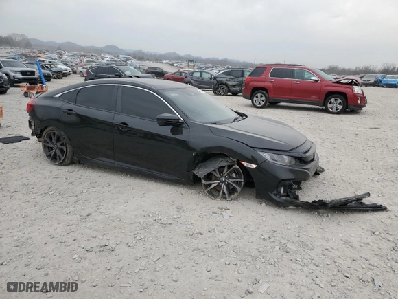 2021 Honda Civic Sedan Sport with VIN 19XFC2F80ME203185, listed as a Copart auction lot 49065335 with 68,823 mi miles and Salvage Title. Bid and sale history available at carsss.com. Image 4.