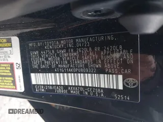 2023 Toyota Camry SE z VIN 4T1G11AK0PU809322, wystawiony jako IAAI lot #41056512 z przebiegiem 33 159 mil mil oraz . Historia ofert i sprzedaży dostępna na DreamBid. Obrazek 9.
