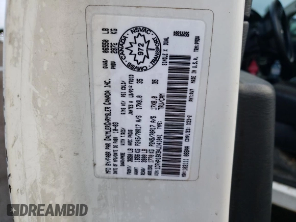 2004 Dodge 1500 ST with VIN 1D7HA16K94J141041, listed as a Copart auction lot 81881764 with Not Provided miles and Clean Title. Bid and sale history available at DreamBid. Image 12.