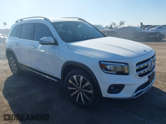 2020 Mercedes-Benz GLB with VIN W1N4M4GBXLW016379, listed as a IAAI auction lot 41307068 with 56,482 mi miles. Bid and sale history available at carsss.com. Image 1.