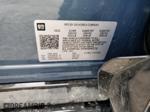 2024 Buick Encore GX Sport Touring with VIN KL4AMDSLXRB004172, listed as a Copart auction lot 59204185 with 15,838 mi miles and Salvage title. Bid and sale history available at DreamBid. Image 12.