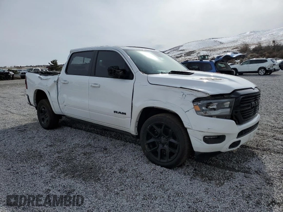 2020 Ram 1500 Laramie with VIN 1C6SRFJM9LN217208, listed as a Copart auction lot 45608515 with 80,478 mi miles and Salvage title. Bid and sale history available at DreamBid. Image 4.
