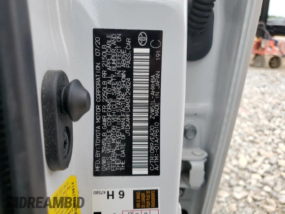 2021 Toyota Prius L Eco with VIN JTDKAMFU4M3129824, listed as a Copart auction lot 57788635 with 38,556 mi miles and Salvage title. Bid and sale history available at DreamBid. Image 12.