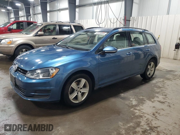 2015 Volkswagen Golf SportWagen TDI S with VIN 3VWFA7AU8FM506812, listed as a Copart auction lot 43038895 with 107,918 mi miles and Salvage Title. Bid and sale history available at carsss.com. Image 1.