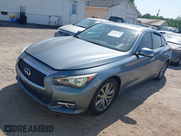 2014 Infiniti Q50 Premium with VIN JN1BV7AP3EM680901, listed as a IAAI auction lot 42143210 with 205,625 mi miles and . Bid and sale history available at carsss.com. Image 2.