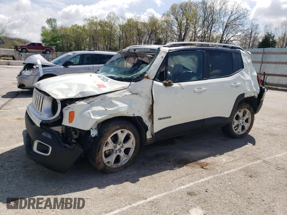 2016 Jeep Renegade Limited with VIN ZACCJBDT7GPC71488, listed as a Copart auction lot 54675825 with 147,737 mi miles and Salvage title. Bid and sale history available at DreamBid. Image 1.
