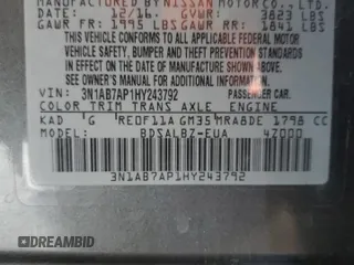 2017 Nissan Sentra S with VIN 3N1AB7AP1HY243792, listed as a Copart auction lot 60891245 with 86,030 mi miles and Salvage title. Bid and sale history available at DreamBid. Image 12.