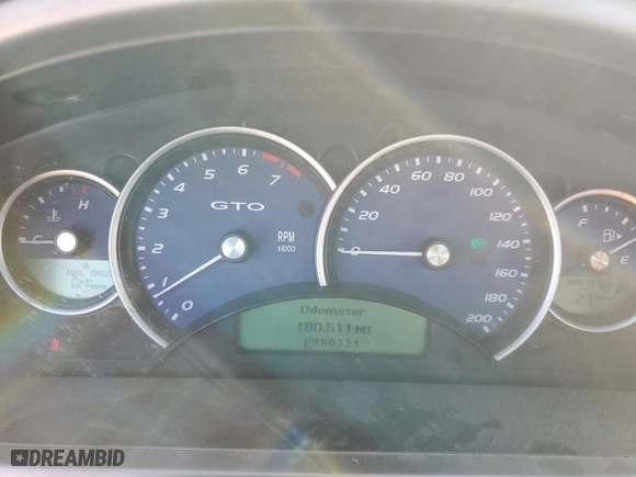 2005 Pontiac GTO with VIN 6G2VX12U15L469036, listed as a Copart auction lot 80989464 with 180,511 mi miles and Clean Title. Bid and sale history available at carsss.com. Image 10.