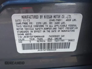 2014 Infiniti Q50 Premium with VIN JN1BV7AP7EM684448, listed as a IAAI auction lot 42564087 with 79,207 mi miles and . Bid and sale history available at DreamBid. Image 9.