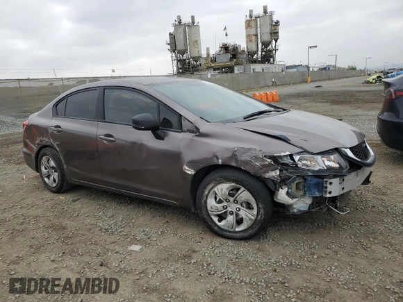 2014 Honda Civic Sedan LX with VIN 19XFB2F55EE212023, listed as a Copart auction lot 53377765 with 116,995 mi miles and Salvage Title. Bid and sale history available at carsss.com. Image 4.