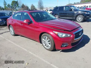 2015 Infiniti Q50 with VIN JN1BV7AR6FM420284, listed as a IAAI auction lot 41795605 with 160,353 mi miles. Bid and sale history available at carsss.com. Image 1.