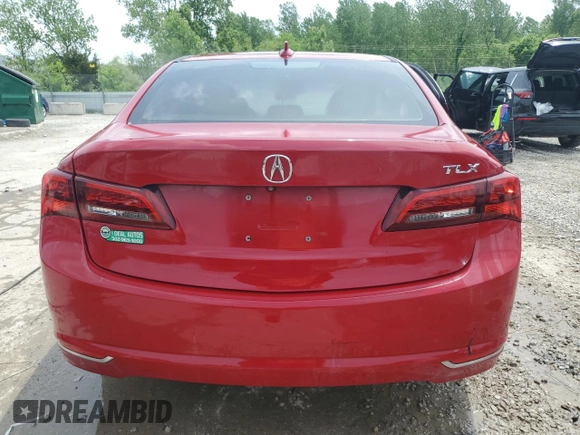 2017 Acura TLX with VIN 19UUB1F33HA004750, listed as a Copart auction lot 55268915 with 124,786 mi miles and Salvage title. Bid and sale history available at DreamBid. Image 6.