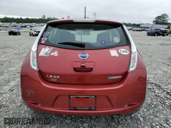 2015 Nissan LEAF SV with VIN 1N4AZ0CP9FC332115, listed as a Copart auction lot 57519363 with 26,964 mi miles. Bid and sale history available at carsss.com. Image 6.