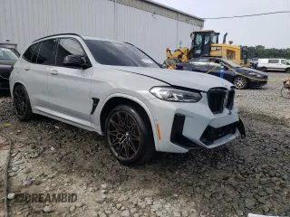 2022 BMW X3 M with VIN 5YM13EC0XN9J56822, listed as a Copart auction lot 49873974 with 7,396 mi miles and Salvage Title. Bid and sale history available at carsss.com. Image 4.