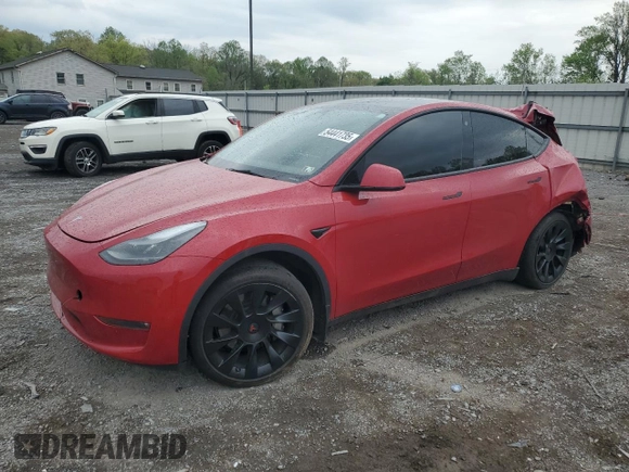 2023 Tesla Model Y Long Range z VIN 7SAYGAEE1PF690008, wystawiony jako Copart lot #54441735 z przebiegiem 38 291 mil mil oraz Szkody całkowita. Historia ofert i sprzedaży dostępna na DreamBid. Obrazek 1.