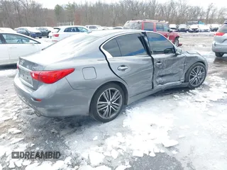 2014 Infiniti Q50 Premium with VIN JN1BV7AR8EM690406, listed as a IAAI auction lot 41525545 with 163,582 mi miles. Bid and sale history available at carsss.com. Image 4.