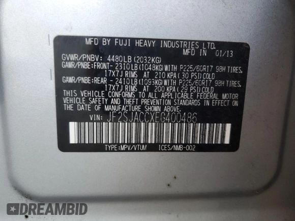 2014 Subaru Forester 2.5i Premium with VIN JF2SJACCXEG400486, listed as a Copart auction lot 88781925 with 132,410 mi miles and Salvage Title. Bid and sale history available at carsss.com. Image 15.