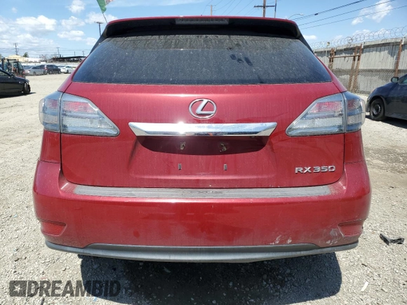2012 Lexus RX 350 with VIN 2T2ZK1BA6CC077670, listed as a Copart auction lot 51578885 with Not provided miles and Non repairable. Bid and sale history available at DreamBid. Image 6.