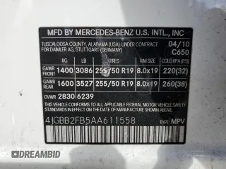 2010 Mercedes-Benz M 350 with VIN 4JGBB2FB5AA611558, listed as a Copart auction lot 47794975 with 132,390 mi miles and Clean Title. Bid and sale history available at DreamBid. Image 13.