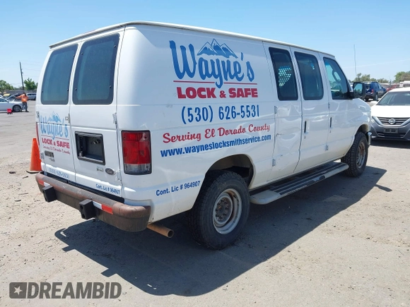 2013 Ford Econoline Cargo Commercial with VIN 1FTNE2EW2DDA31328, listed as a IAAI auction lot 42562164 with 133,729 mi miles and . Bid and sale history available at DreamBid. Image 4.