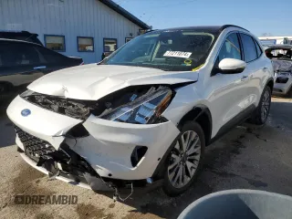 2020 Ford Escape Titanium Hybrid z VIN 1FMCU9DZ9LUC51915, wystawiony jako Copart lot #77211074 z przebiegiem 40 170 mil mil oraz Szkoda całkowita • Salvage title. Historia ofert i sprzedaży dostępna na DreamBid. Obrazek 1.