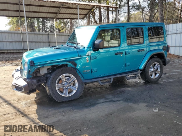 2020 Jeep Wrangler Unlimited Sahara Altitude with VIN 1C4HJXEG2LW252672, listed as a Copart auction lot 44195175 with 58,555 mi miles and Salvage title. Bid and sale history available at DreamBid. Image 1.