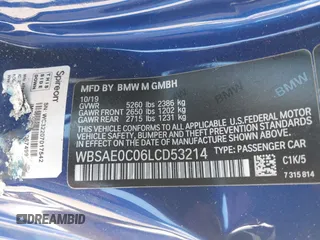 2020 BMW M8 z VIN WBSAE0C06LCD53214, wystawiony jako IAAI lot #38301455 z przebiegiem 20 410 mil mil oraz . Historia ofert i sprzedaży dostępna na DreamBid. Obrazek 9.