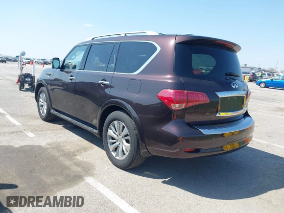 2015 Infiniti QX80 with VIN JN8AZ2NC4F9370790, listed as a IAAI auction lot 41985910 with 125,615 mi miles. Bid and sale history available at carsss.com. Image 3.