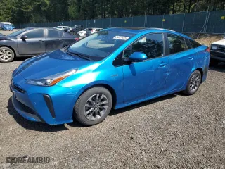 2019 Toyota Prius L Eco with VIN JTDKARFU4K3100057, listed as a Copart auction lot 54227495 with 53,525 mi miles and Salvage Title. Bid and sale history available at carsss.com. Image 1.