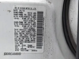 2016 Infiniti QX70 with VIN JN8CS1MW5GM400123, listed as a IAAI auction lot 41719086 with 35,171 mi miles and . Bid and sale history available at DreamBid. Image 9.