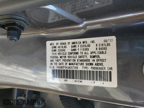 2018 Acura TLX with VIN 19UUB2F34JA007099, listed as a Copart auction lot 89063435 with 40,000 mi miles and Salvage Title. Bid and sale history available at carsss.com. Image 12.