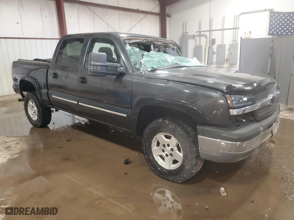 2004 Chevrolet Silverado 1500 Crew Cab Z71 with VIN 2GCEK13TX41399375, listed as a Copart auction lot 44509655 with 207,977 mi miles and Salvage Title. Bid and sale history available at carsss.com. Image 4.