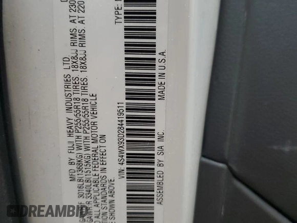2008 Subaru Tribeca Limited с VIN 4S4WX93D284419511, выставлен на аукционе Copart как лот 47043755 с пробегом 152 206 миль миль и Чистый • Clean title. История ставок и продаж доступна на DreamBid. Изображение 14.