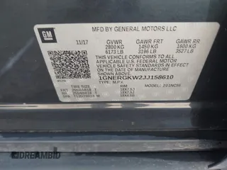 2018 Chevrolet Traverse LT Cloth with VIN 1GNERGKW2JJ158610, listed as a IAAI auction lot 41766502 with 145,200 mi miles. Bid and sale history available at carsss.com. Image 9.