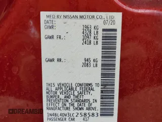 2020 Nissan Altima 2.5 SV with VIN 1N4BL4DV3LC258583, listed as a Copart auction lot 51017675 with 53,420 mi miles and Salvage Title. Bid and sale history available at carsss.com. Image 15.