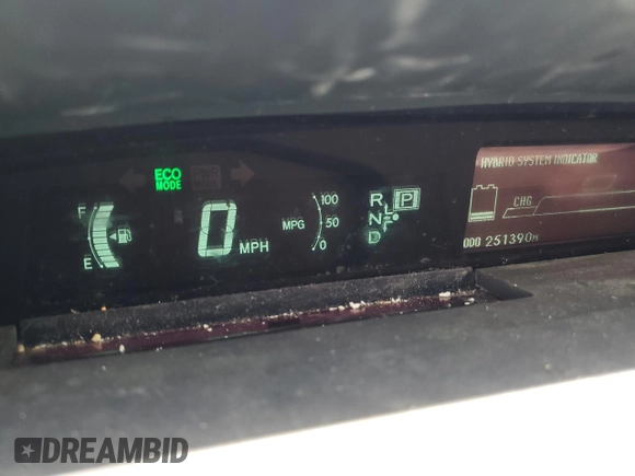 2010 Toyota Prius II with VIN JTDKN3DU1A0056510, listed as a Copart auction lot 53067255 with 251,390 mi miles and Salvage Title. Bid and sale history available at carsss.com. Image 9.