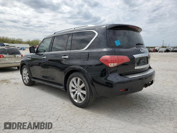 2011 Infiniti QX56 7-passenger with VIN JN8AZ2NE8B9005573, listed as a Copart auction lot 53086155 with 166,571 mi miles and Clean Title. Bid and sale history available at carsss.com. Image 2.