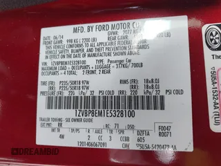 2014 Ford Mustang V6 with VIN 1ZVBP8EM1E5328100, listed as a IAAI auction lot 42075826 with 83,921 mi miles and . Bid and sale history available at DreamBid. Image 9.