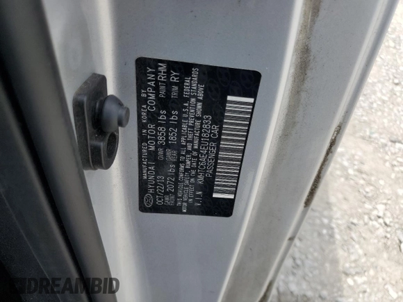 2014 Hyundai Veloster Turbo with VIN KMHTC6AE4EU182833, listed as a Copart auction lot 58911035 with 162,752 mi miles and Salvage title. Bid and sale history available at DreamBid. Image 12.