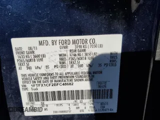 2011 Ford F-150 XL with VIN 1FTFX1CF2BFC48682, listed as a Copart auction lot 87861475 with 152,509 mi miles and Salvage Title. Bid and sale history available at carsss.com. Image 12.