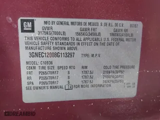 2008 Chevrolet Avalanche LT w/3LT with VIN 3GNEC12008G113297, listed as a IAAI auction lot 41849301 with 249,827 mi miles. Bid and sale history available at carsss.com. Image 9.