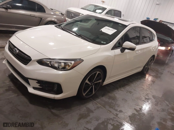 2022 Subaru Impreza Sport with VIN 4S3GTAM60N3728269, listed as a IAAI auction lot 41486297 with 36,293 mi miles. Bid and sale history available at carsss.com. Image 2.
