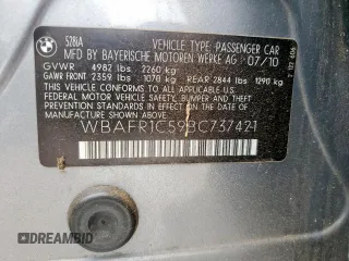 2011 BMW 5 Series 528i with VIN WBAFR1C59BC737421, listed as a Copart auction lot 55323605 with 185,676 mi miles and Clean Title. Bid and sale history available at carsss.com. Image 12.