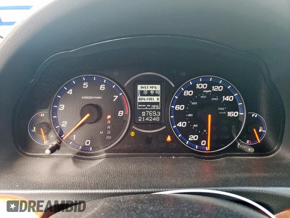 2008 Acura TSX with VIN JH4CL96868C017318, listed as a Copart auction lot 63731945 with 214,248 mi miles and Salvage title. Bid and sale history available at DreamBid. Image 9.