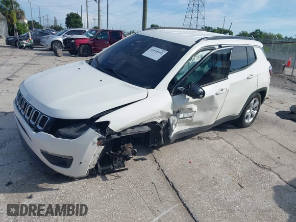 2019 Jeep Compass Altitude with VIN 3C4NJCBB3KT676807, listed as a IAAI auction lot 42595932 with 104,505 mi miles and . Bid and sale history available at DreamBid. Image 2.