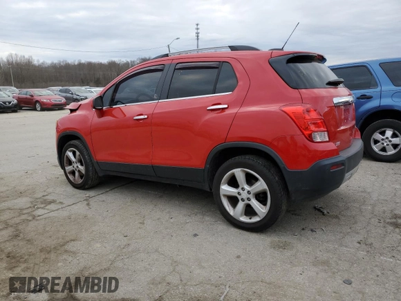 2015 Chevrolet Trax LTZ with VIN 3GNCJTSB6FL233488, listed as a Copart auction lot 83997814 with 84,620 mi miles and Salvage Title. Bid and sale history available at carsss.com. Image 2.