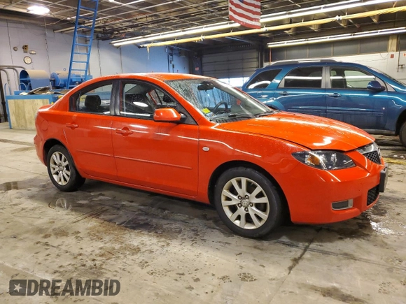 2008 Mazda 3 i Sport with VIN JM1BK32F281790185, listed as a Copart auction lot 45004935 with 147,659 mi miles and Salvage Title. Bid and sale history available at DreamBid. Image 4.