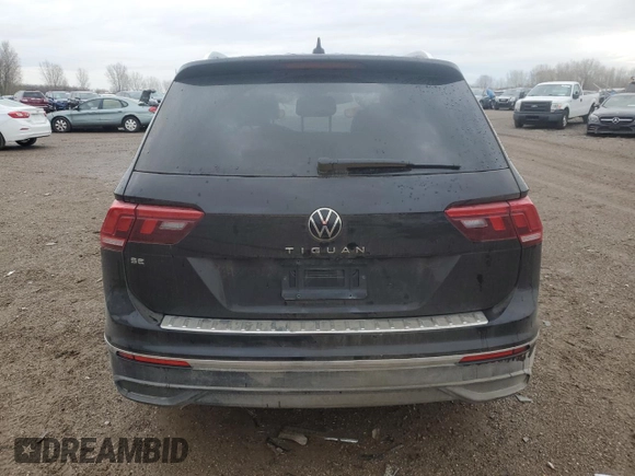 2022 Volkswagen Tiguan SE with VIN 3VV3B7AX2NM030909, listed as a Copart auction lot 53622025 with 128,210 mi miles and Clean title. Bid and sale history available at DreamBid. Image 6.